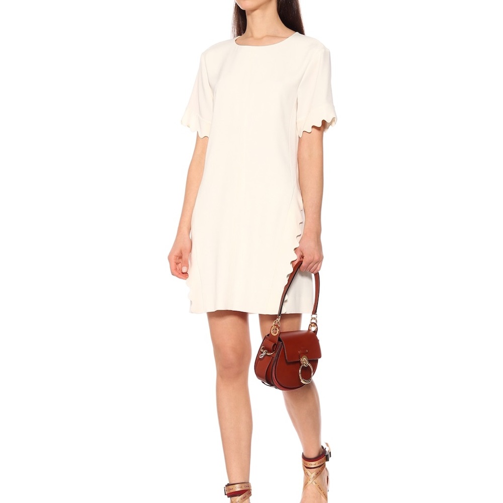 NWT Chloé Scalloped Crêpe Minidress FR36